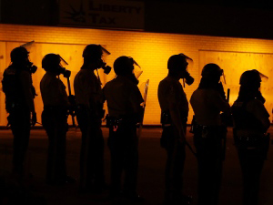 Silhouettes of Riot Police